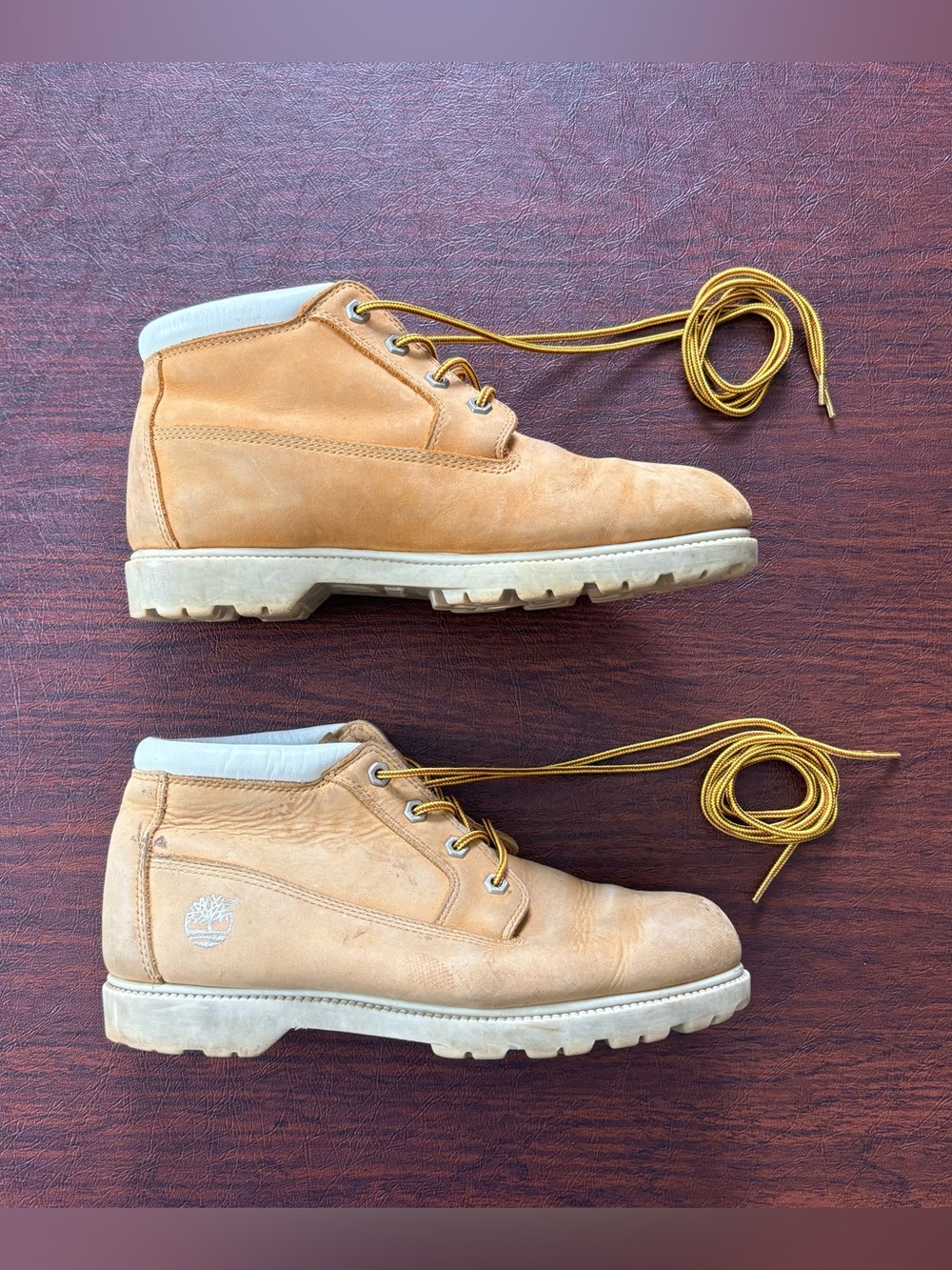 Timberland Women’s Nellie Waterproof Chukka Boot Tan and White 11M
